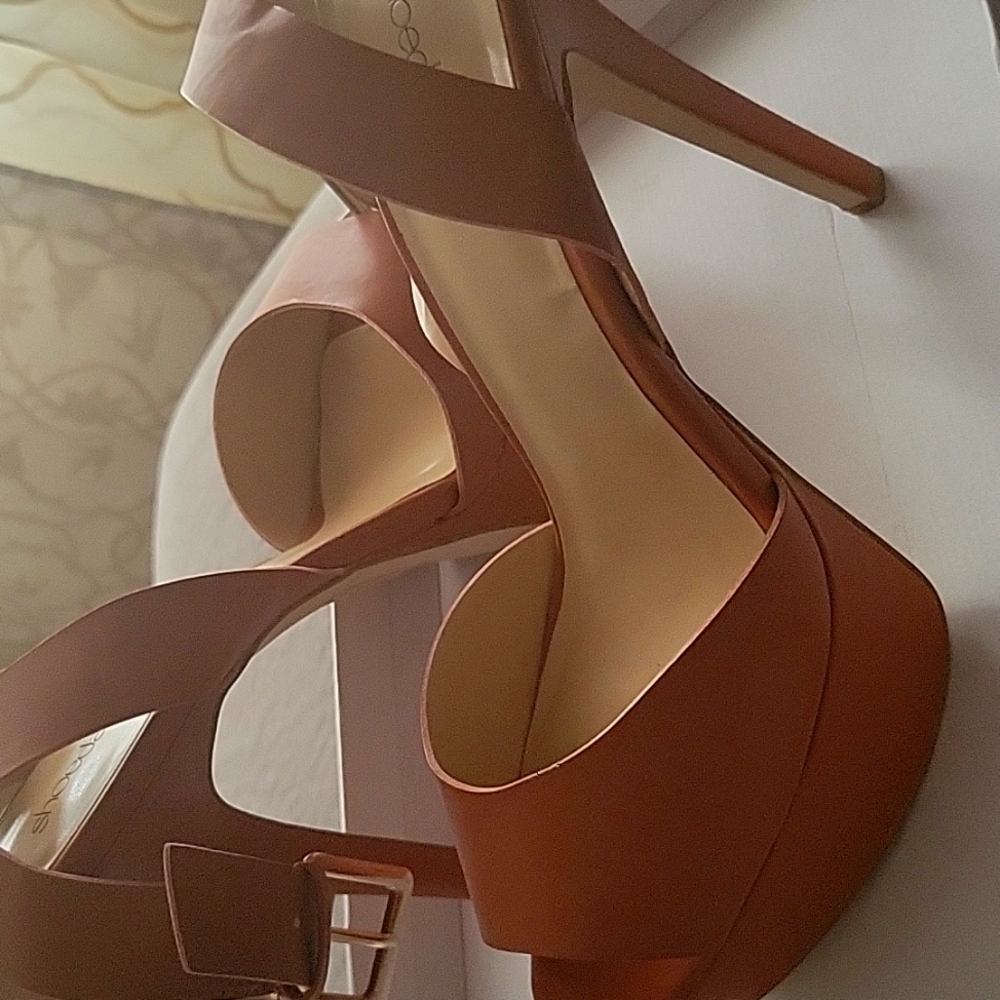 Sarita high heel sandals pecan tan color size 11